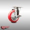 Service Caster 4 Inch 316SS Red Polyurethane Wheel Swivel Top Plate Caster with Brake SCC SCC-SS31620S414-PPUB-RED-TLB - alternate 3